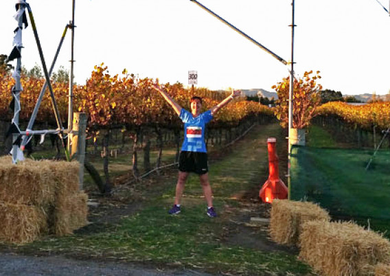 At the start line colouradjusted cropped At the start of the Saint Clair Vineyard Half Marathon