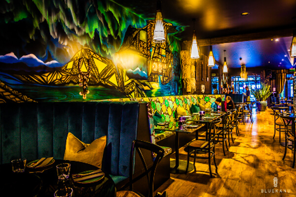 Amazing setting and decor of the Blue Kanu.