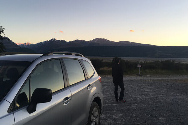 Beautiful sunset shot overlooking mountain ranges.