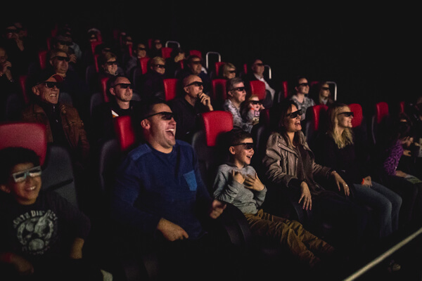 Large crowd enjoying the 4D theatre. 