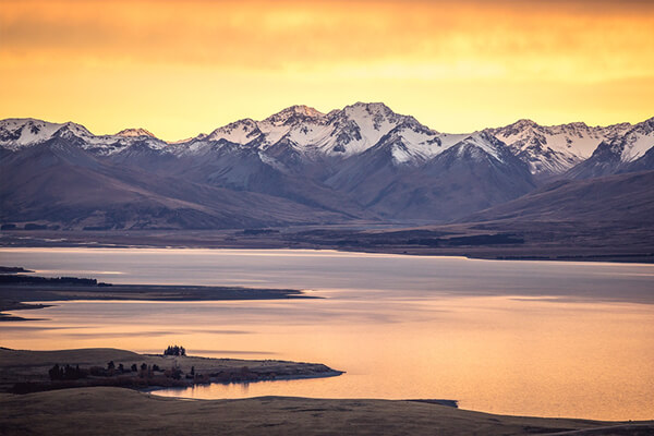 Lake Tekapo at Sunset.