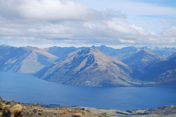 Beautiful aerial view of Lake Wakatipu Queenstown.