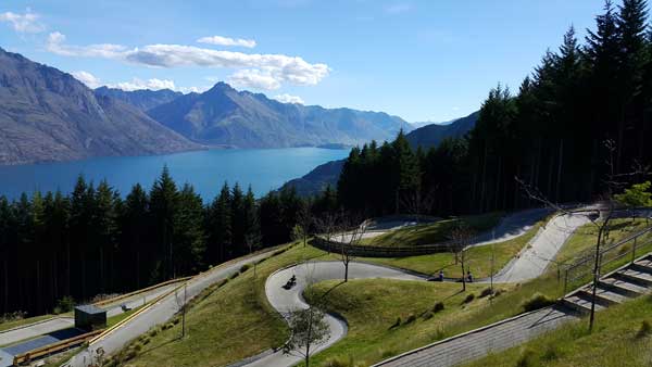 Looking up Lake Wakatipu from the top of the Skyline Luge.