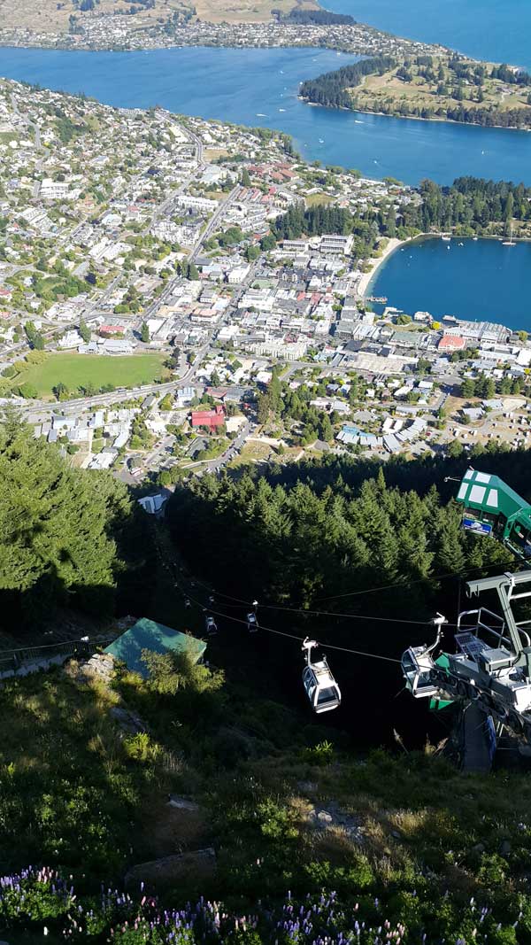 The steep gondola ride back down the mountain.