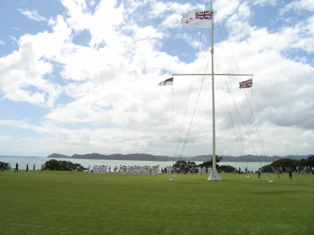 The flag post by the treaty house Waitangi