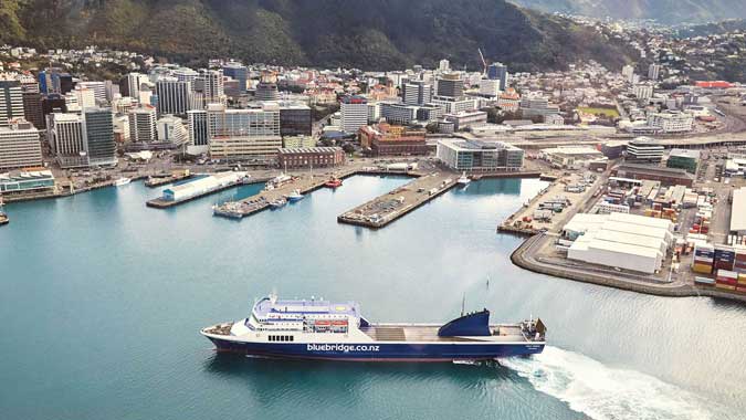 Bluebridge Ferry Feronia arriving in Wellington Harbour