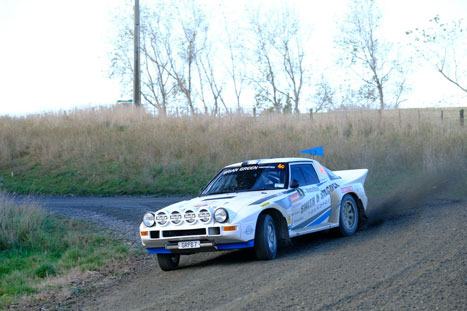 Rally New Zealand action on gravel roads