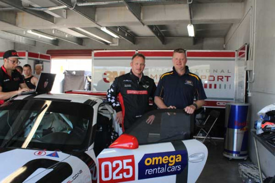 Simon and James with their Porsche at Hampton Downs Raceway