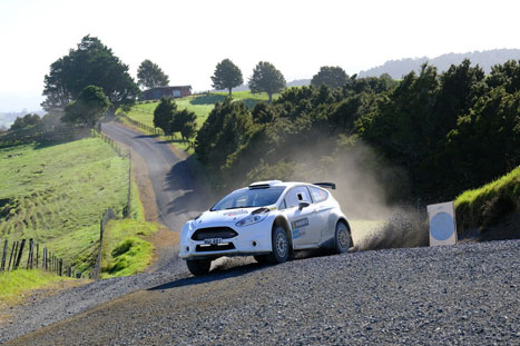 Gravel road rally action in Whangarei