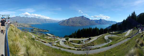 View looking back over the Queenstown luge track.