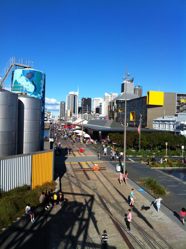 enjoying Aucklands Wynyard Quarter